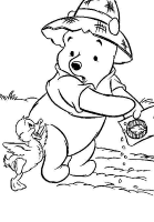A coloring page of winnie the pooh